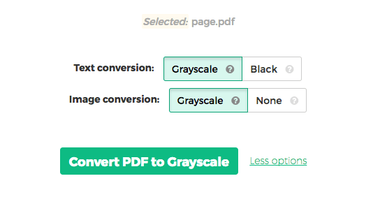 Convertir PDF niveau de gris en ligne