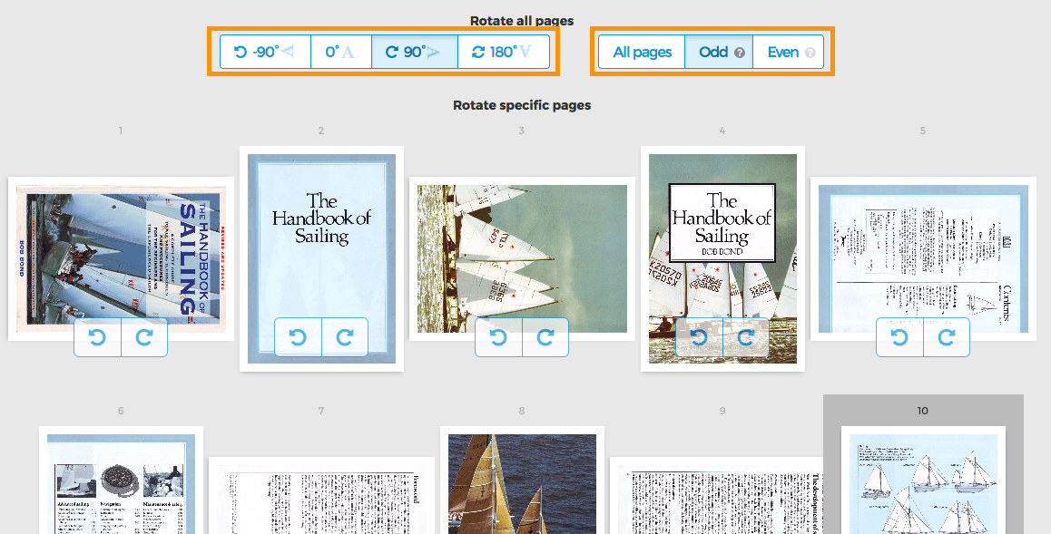 rotate pdf pages online